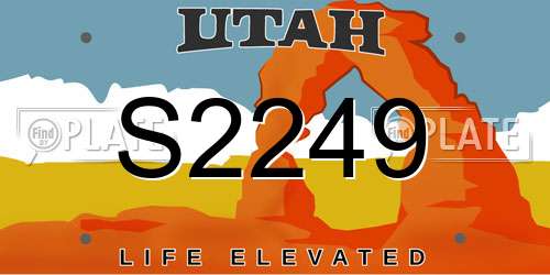 S2249 Utah License Plate