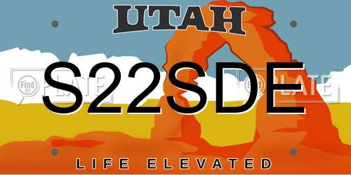 S22SDE Utah License Plate