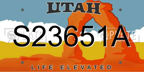 S23651A Utah License Plate