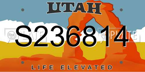 S236814 Utah License Plate