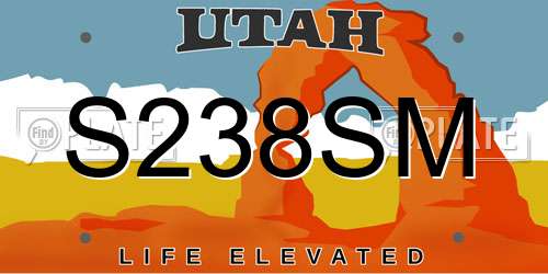 S238SM Utah License Plate
