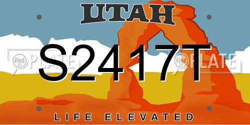 S2417T Utah License Plate