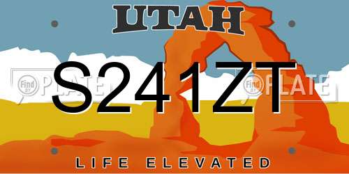 S241ZT Utah License Plate