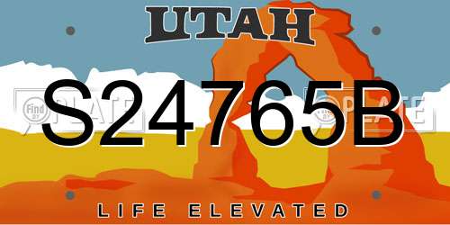 S24765B Utah License Plate