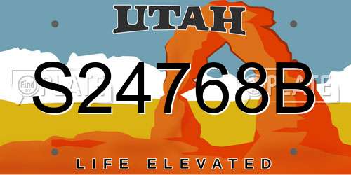 S24768B Utah License Plate