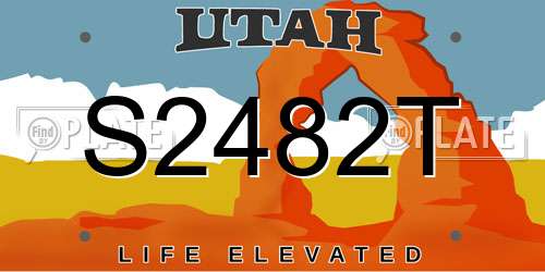 S2482T Utah License Plate