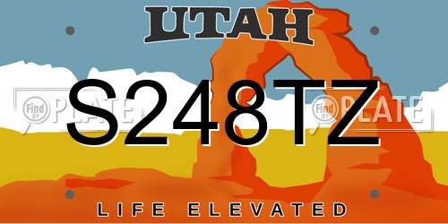 S248TZ Utah License Plate