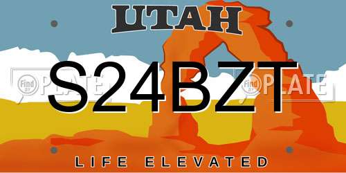 S24BZT Utah License Plate