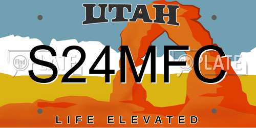 S24MFC Utah License Plate