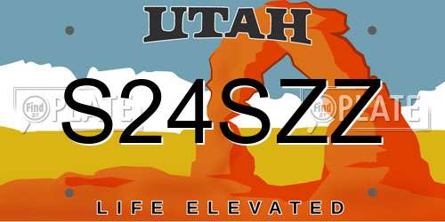 S24SZZ Utah License Plate