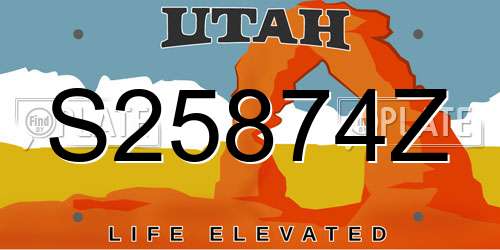 S25874Z Utah License Plate