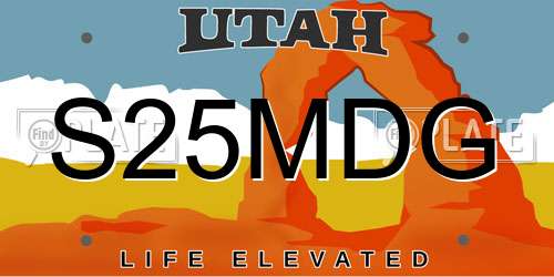 S25MDG Utah License Plate
