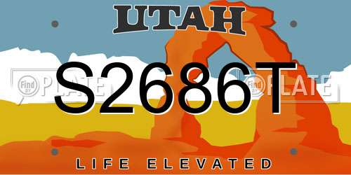 S2686T Utah License Plate