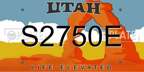 S2750E Utah License Plate
