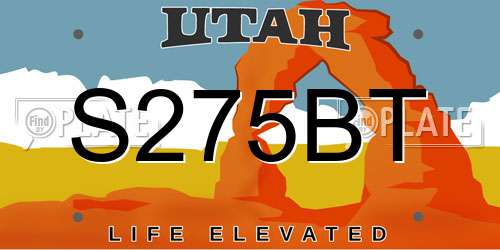 S275BT Utah License Plate