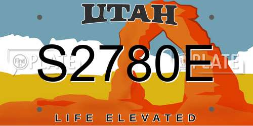S2780E Utah License Plate