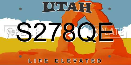 S278QE Utah License Plate