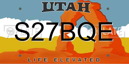 S27BQE Utah License Plate