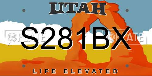 S281BX Utah License Plate