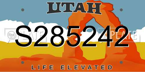 S285242 Utah License Plate