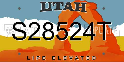 S28524T Utah License Plate