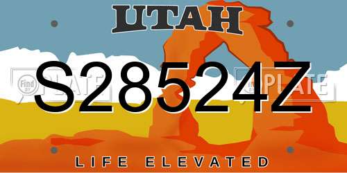 S28524Z Utah License Plate