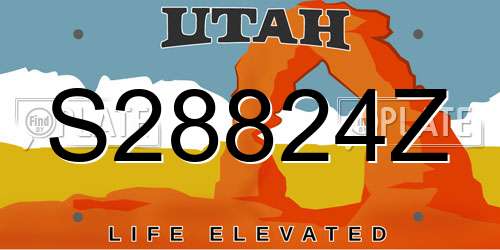 S28824Z Utah License Plate