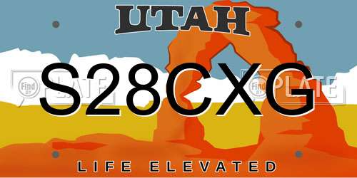 S28CXG Utah License Plate