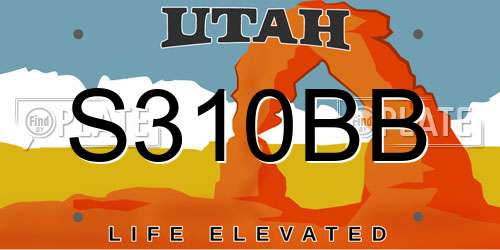 S310BB Utah License Plate