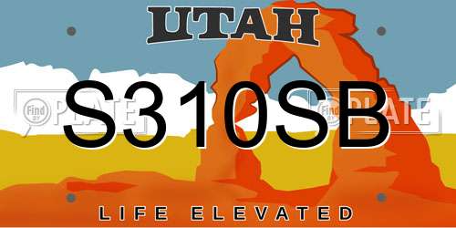 S310SB Utah License Plate