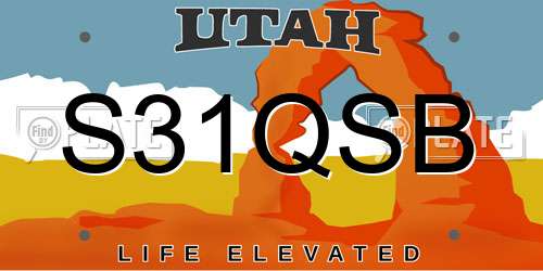 S31QSB Utah License Plate