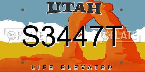 S3447T Utah License Plate