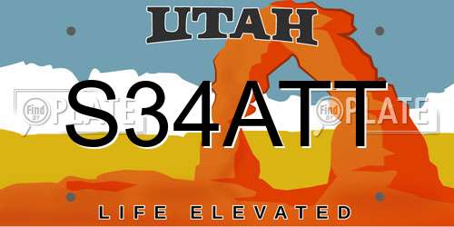 S34ATT Utah License Plate