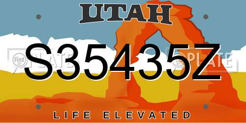S35435Z Utah License Plate