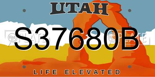 S37680B Utah License Plate