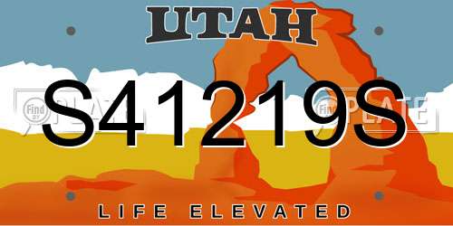 S41219S Utah License Plate
