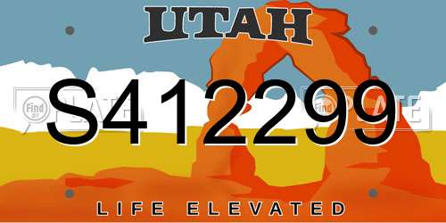 S412299 Utah License Plate
