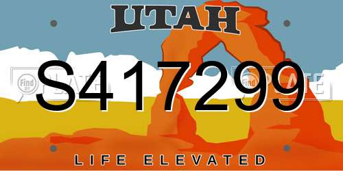 S417299 Utah License Plate
