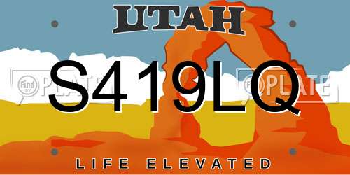 S419LQ Utah License Plate