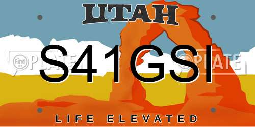 S41GSI Utah License Plate