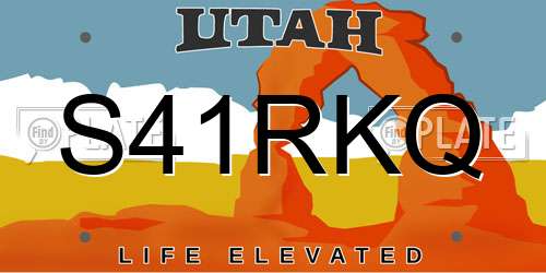 S41RKQ Utah License Plate