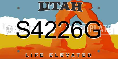S4226G Utah License Plate