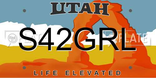 S42GRL Utah License Plate