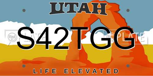 S42TGG Utah License Plate