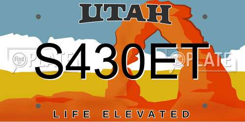 S430ET Utah License Plate