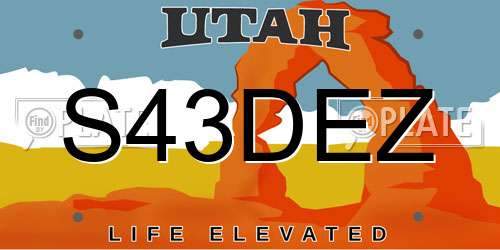 S43DEZ Utah License Plate