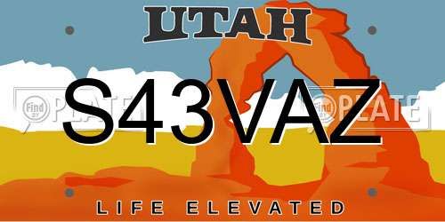 S43VAZ Utah License Plate