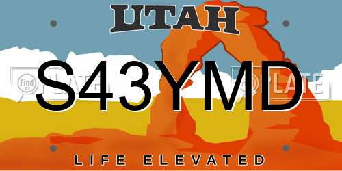 S43YMD Utah License Plate