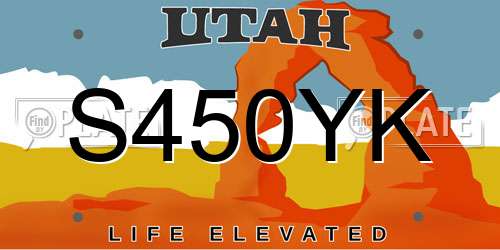 S450YK Utah License Plate
