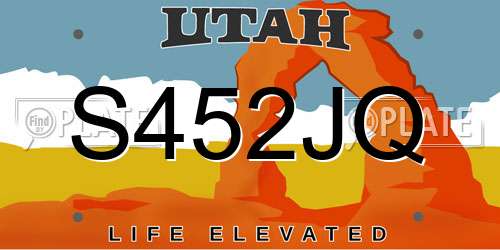 S452JQ Utah License Plate